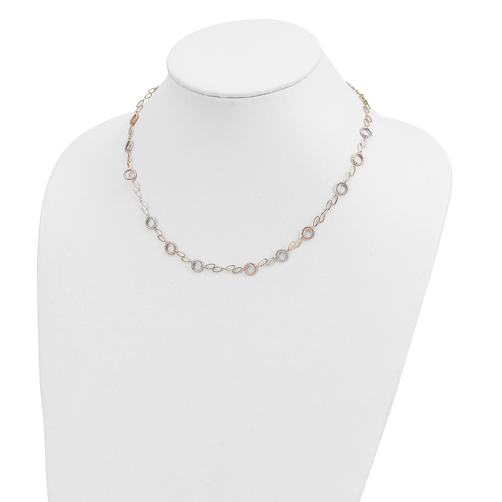 14k Tri-color Circles Necklace