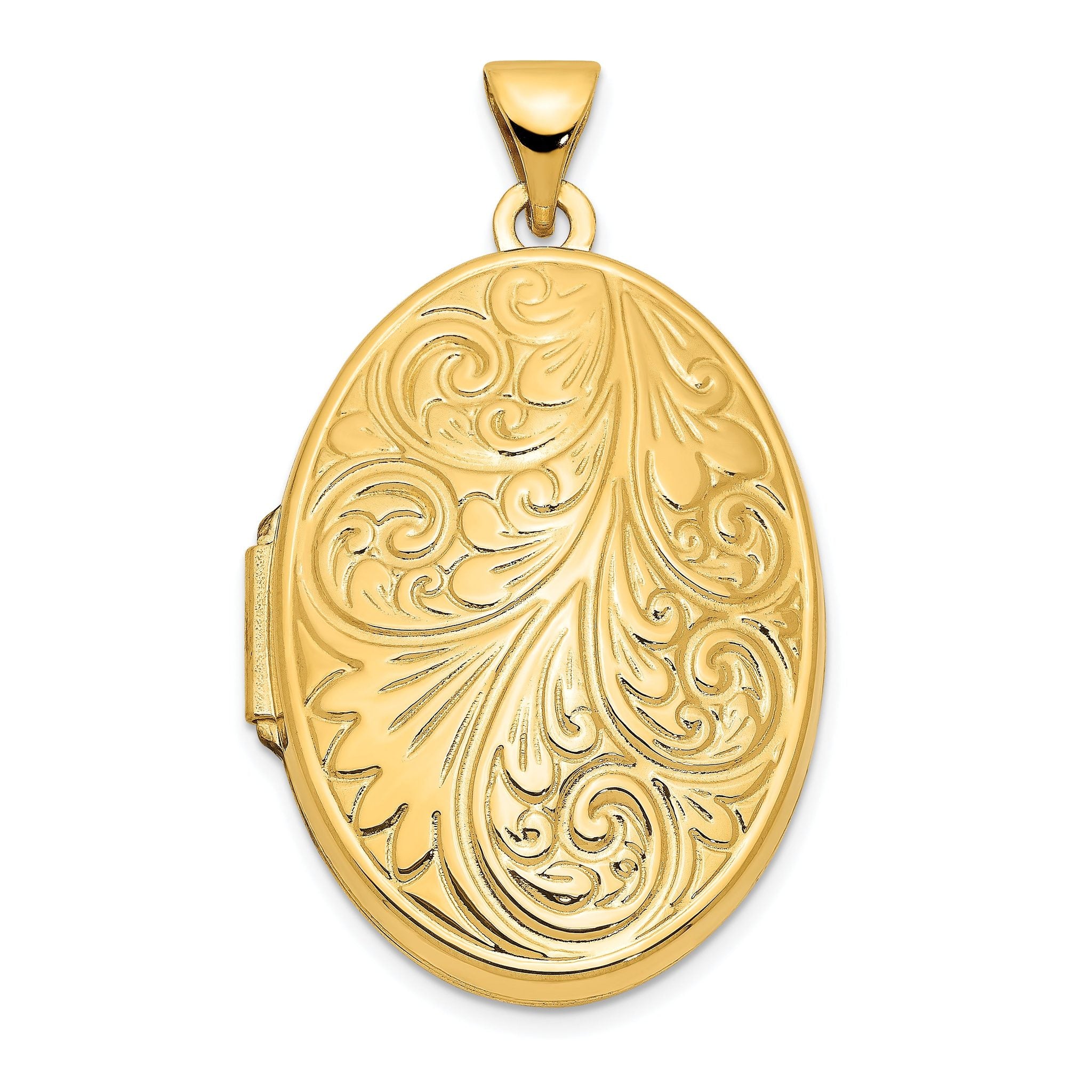 10k Yellow Gold Scroll Oval Locket