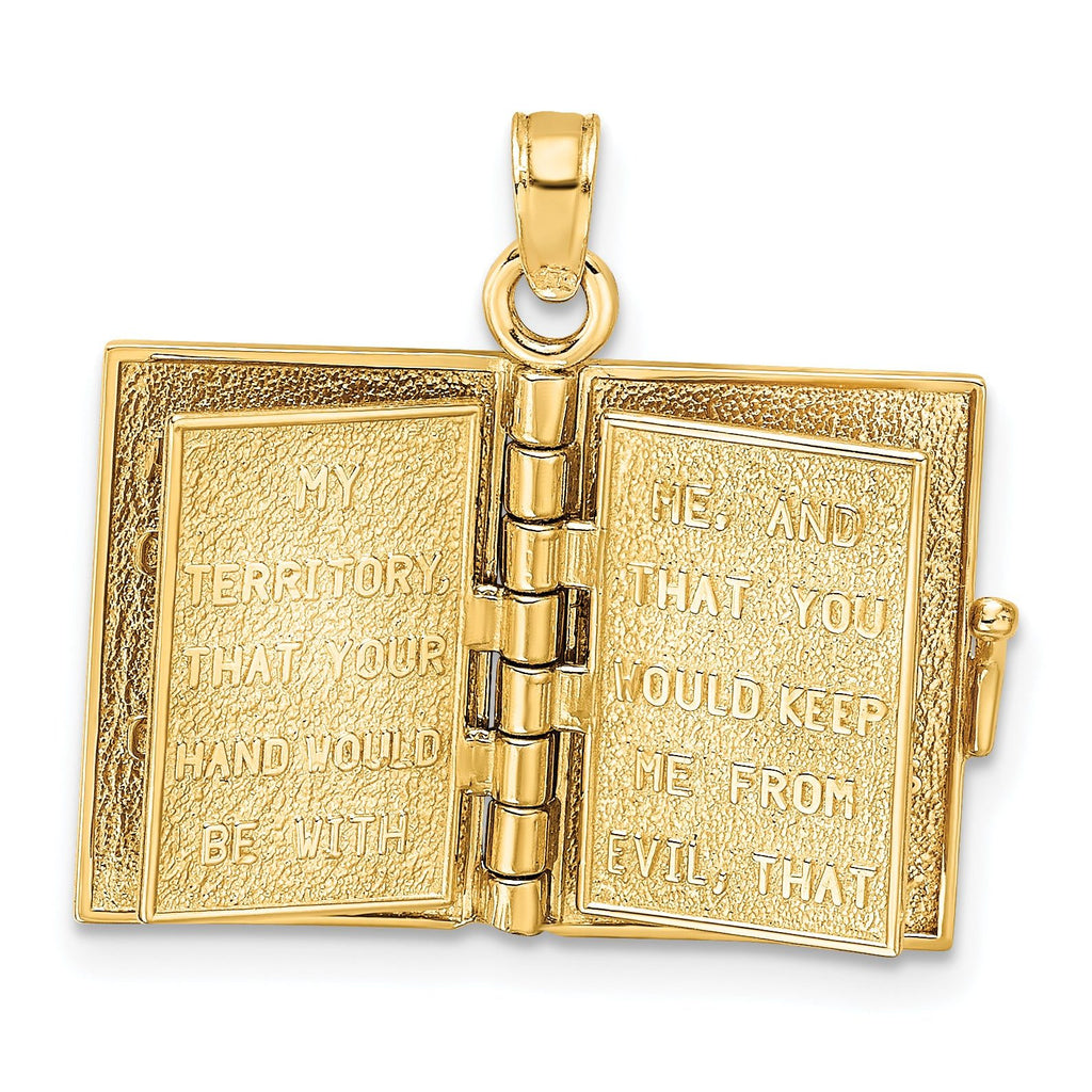 14K 3-D w/ Moveable Pages Prayer Of Jabez Book Charm