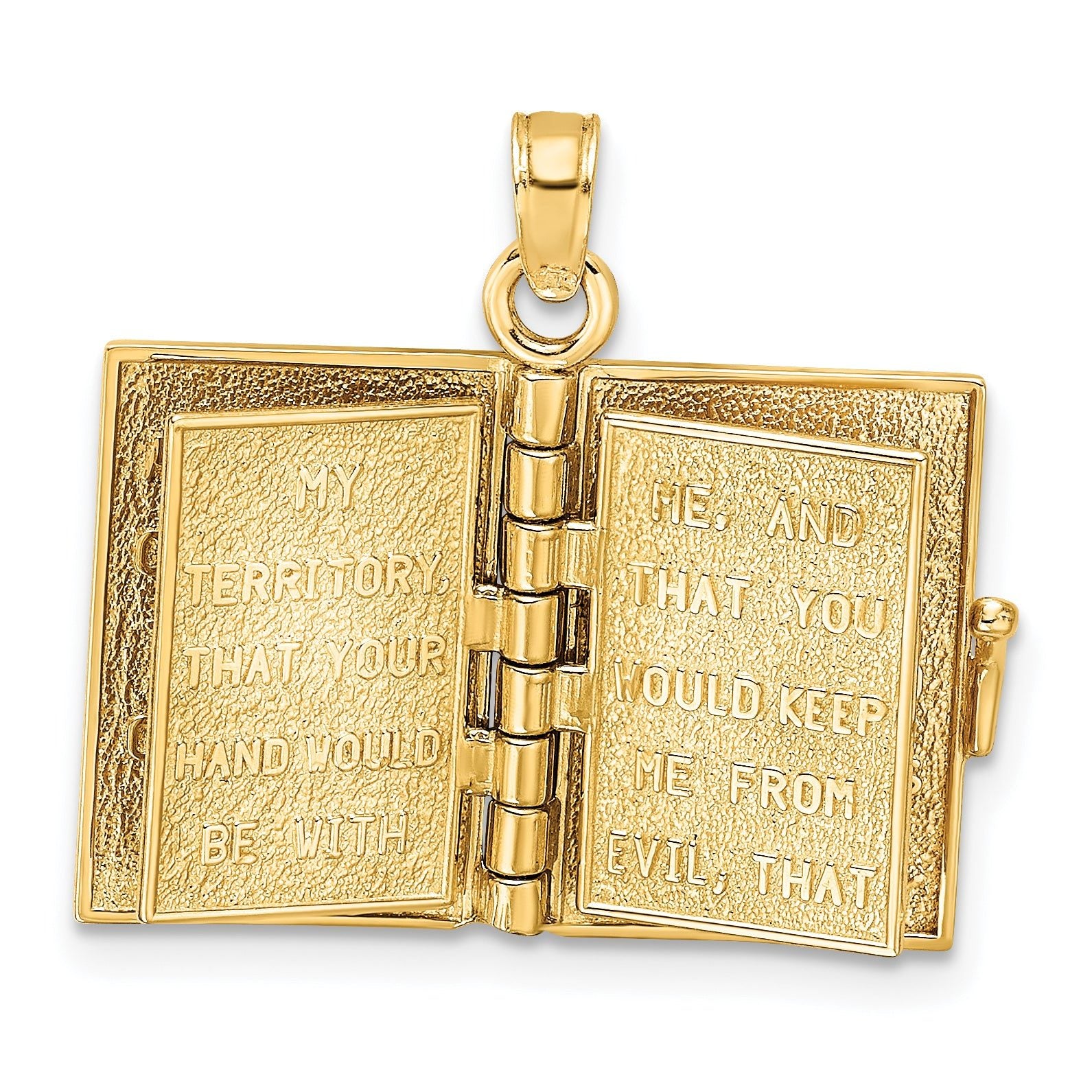 14K 3-D w/ Moveable Pages Prayer Of Jabez Book Charm