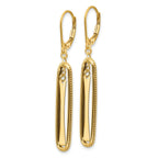 14K Polished Dangle Leverback Earrings