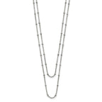 Two-Strand Beaded Necklace in Stainless Steel, 16 Inch