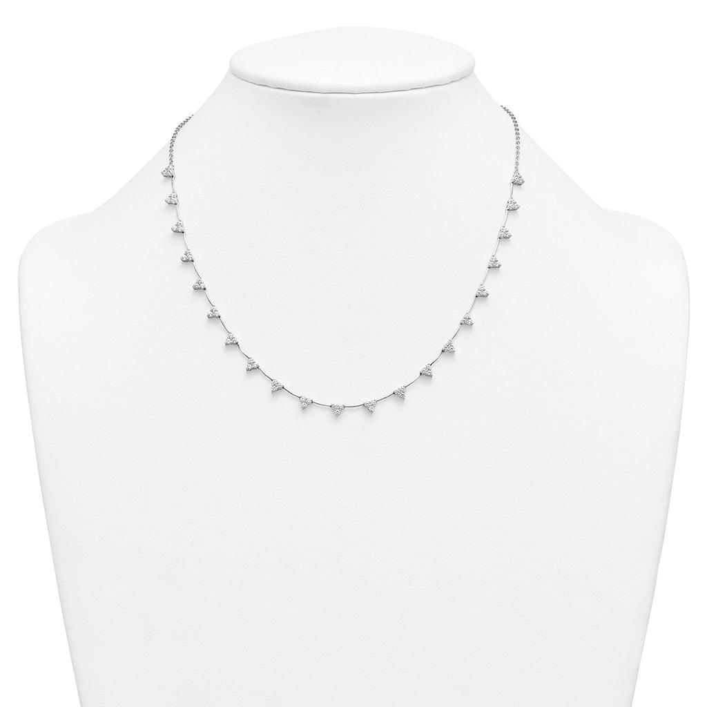 14k White Gold 2 1/8 carat Lab Grown Diamond VS+ F+ Complete 18 inch Fashion Tennis Necklace