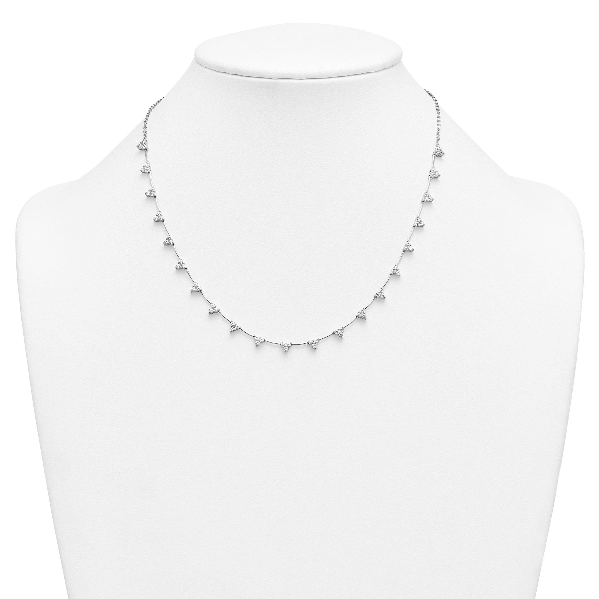 14k White Gold 2 1/8 carat Lab Grown Diamond VS+ F+ Complete 18 inch Fashion Tennis Necklace