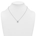 14k White Gold 3 1/2 carat Lab Grown Diamond VS/SI+ G+ Princess Complete Four Prong 18 inch Pendant Necklace