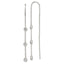 Sterling Silver Polished 3 Bezel Set CZs Threader Earrings