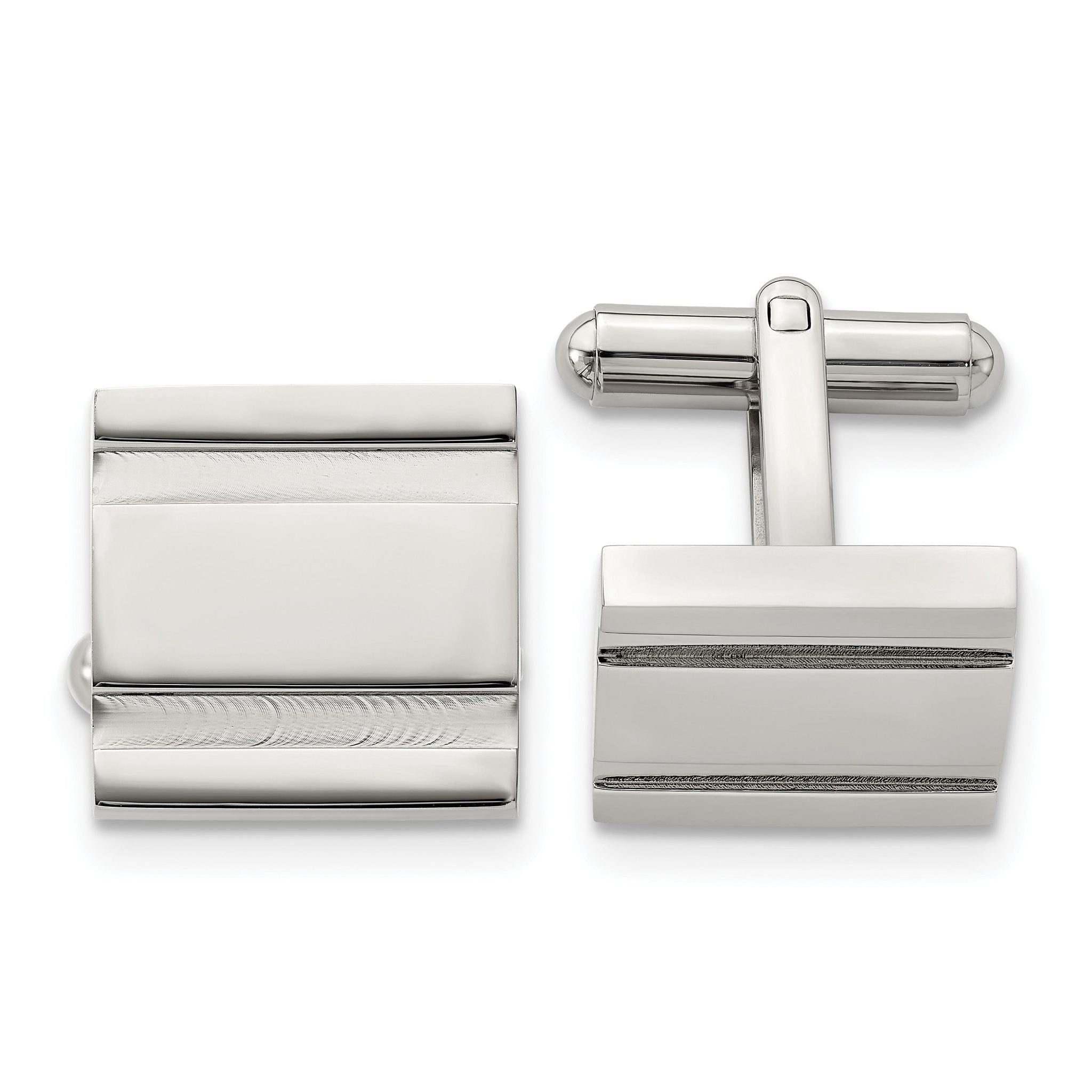 Stainless Steel Polished Square Cuff Links