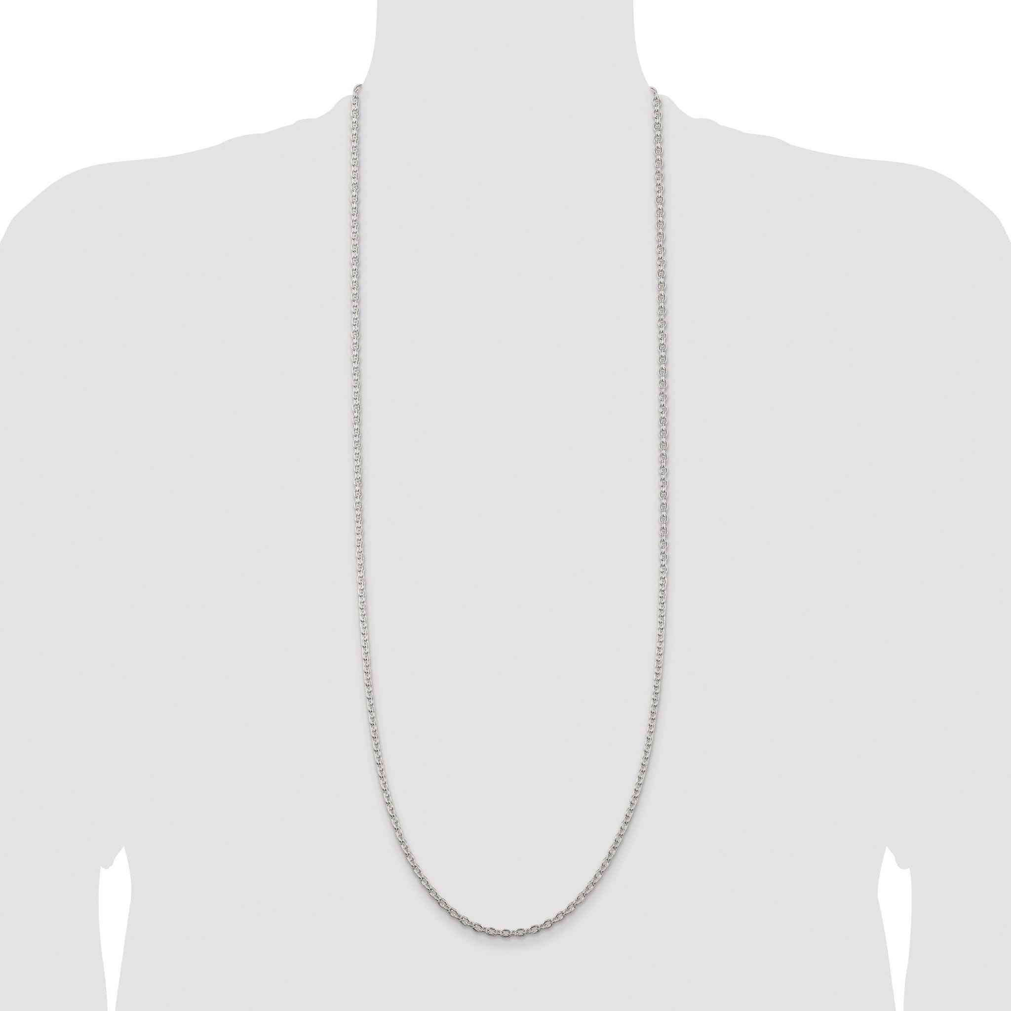 Cable Chain Necklace in Sterling Silver, 3.5mm