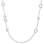 Sterling Silver Rhodium-Rhodium-Plated Aqua Enameled Necklace
