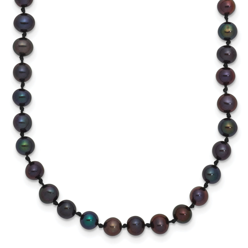14k 4-5mm Black Near-Round Freshwater Cultured Pearl 7.5 inch Bracelet