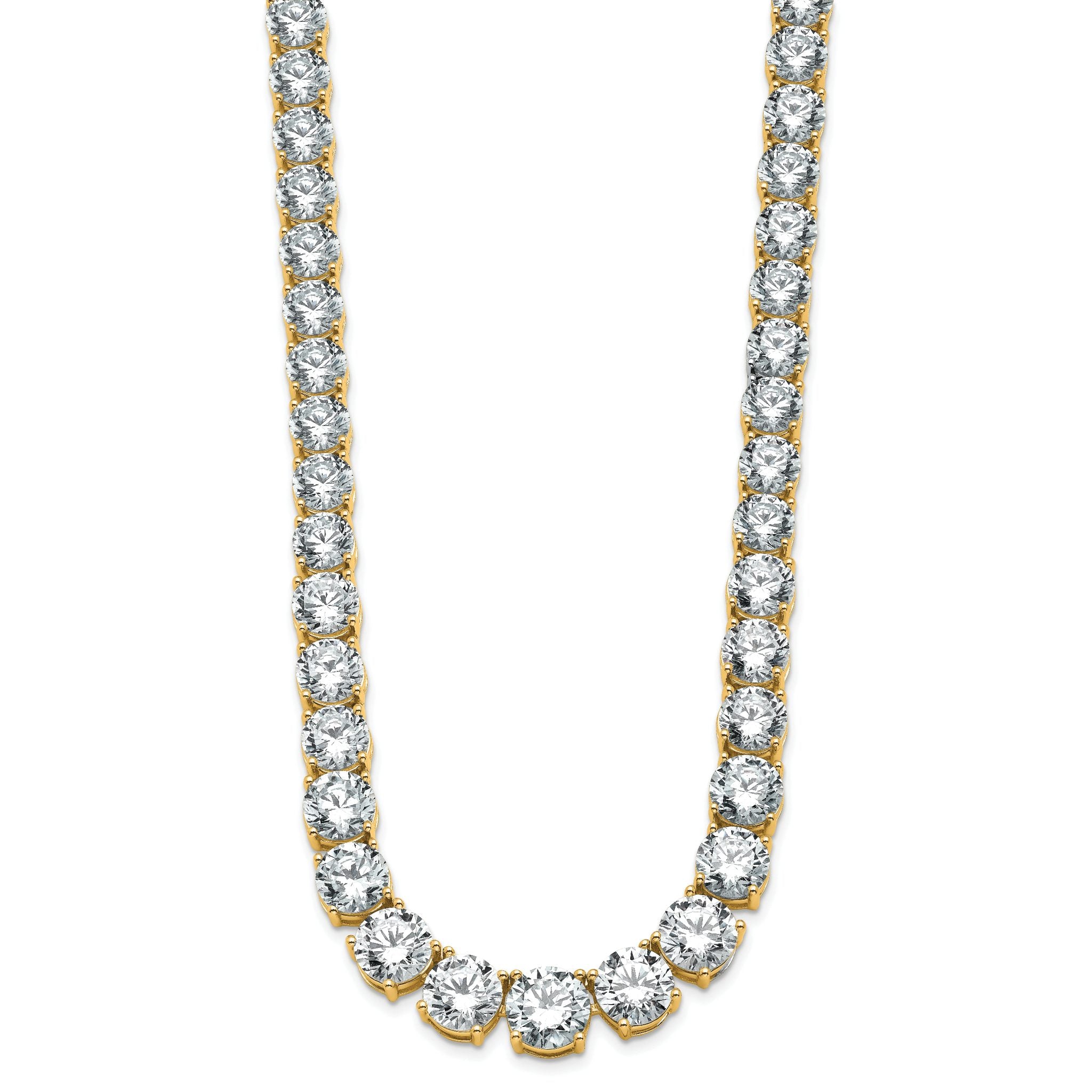 14k 72 3/8 carat Lab Grown Diamond VS+ F+ Complete Round 20 inch Graduated Tennis Necklace Secondary image