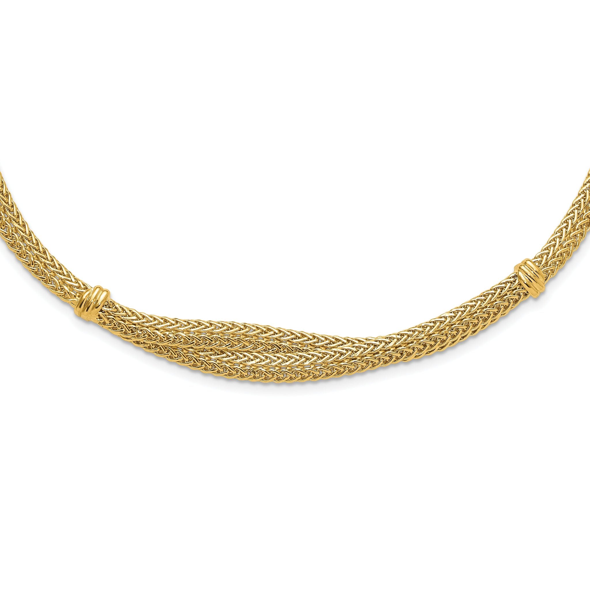 14K Polished and Textured Fancy Necklace Main image