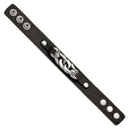 Stainless Steel Black Leather with Antiqued Chain Bracelet for Men
