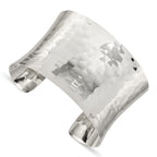 Sophia Jewelers Women's Polished Sterling Silver Hammered Cuff Bracelet