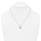 14k White Gold 1/2 carat Lab Grown Diamond VS+ F+ Complete Letter O 18 inch Initial Necklace