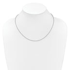 Sterling Silver Rh-plated 2mm Singapore 1in+1in Adjustable Chain
