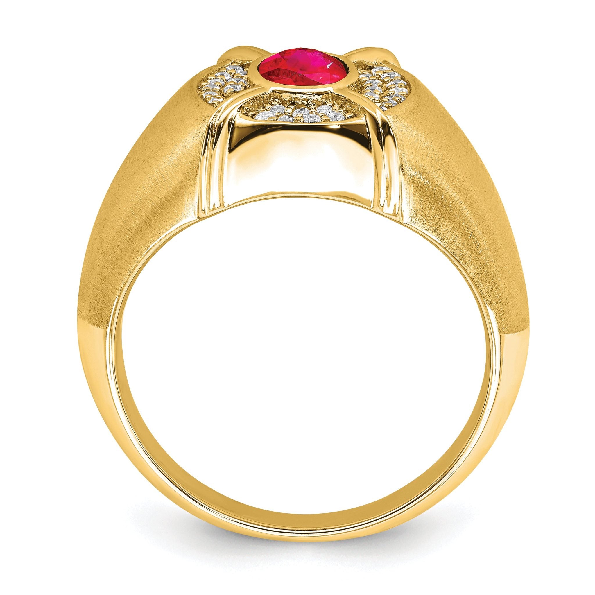 14k Ruby and Diamond Mens Ring Secondary image