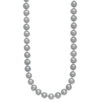 Sterling Silver Rhodium-plated 7-8mm Grey Near-Round Freshwater Cultured Pearl 7.25 inch Bracelet