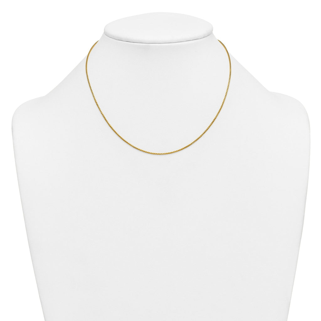 14K Gold Filled Round Venetian Box Chain Necklace in 1.2mm Width