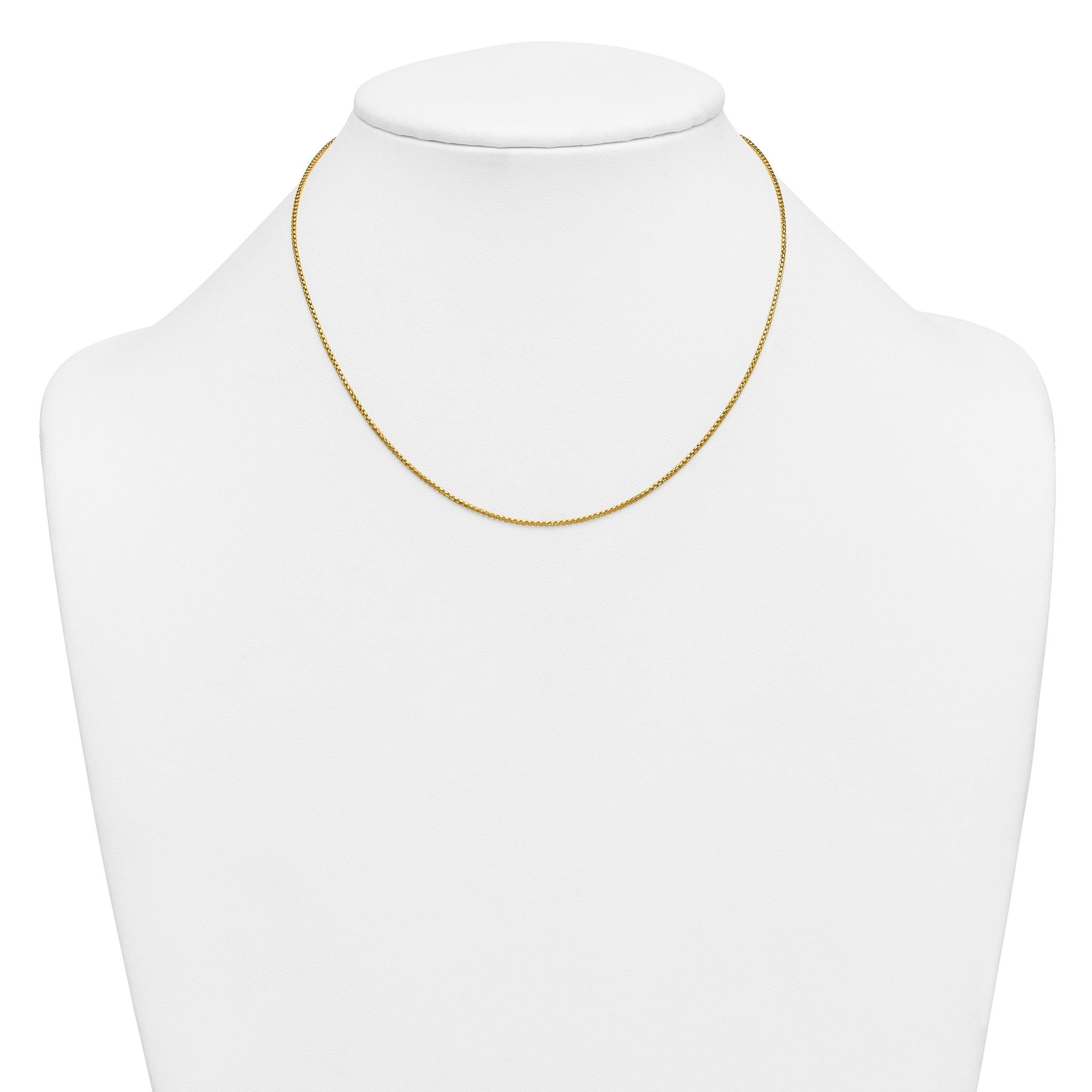 14K Gold Filled Round Venetian Box Chain Necklace in 1.2mm Width