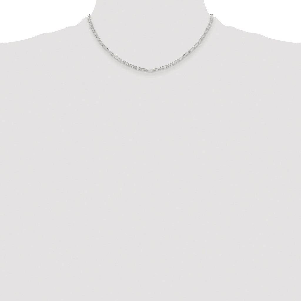 Polished Paperclip Chain Necklace in Sterling Silver