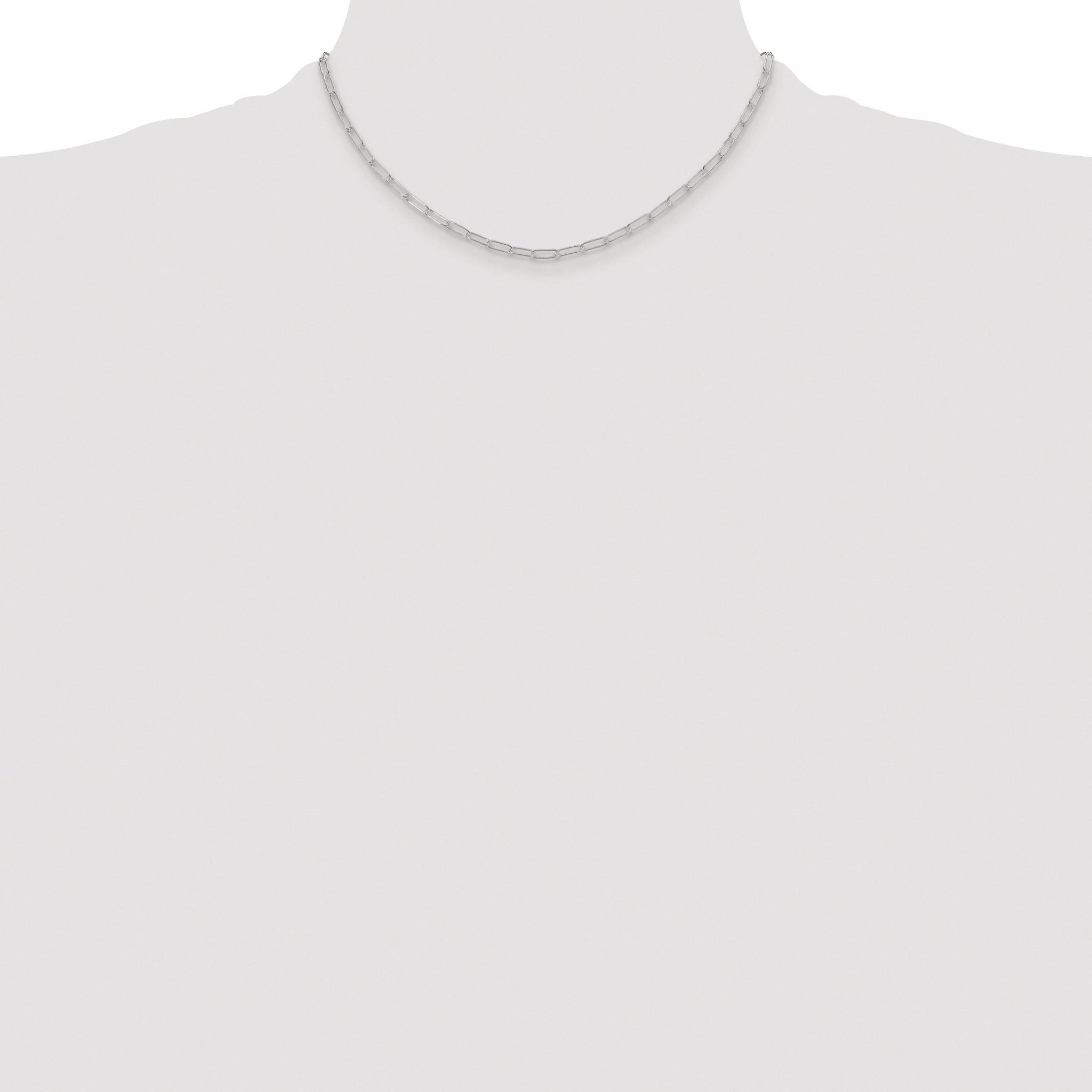 Polished Paperclip Chain Necklace in Sterling Silver