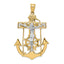 14K Two-Tone Gold Mariner's Crucifix Pendant with Elegant Unisex Design