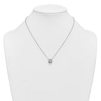 14k White Gold 3 carat Certified Lab Grown Diamond VS+ F+ Cushion Complete 18 inch Bezel Set Necklace