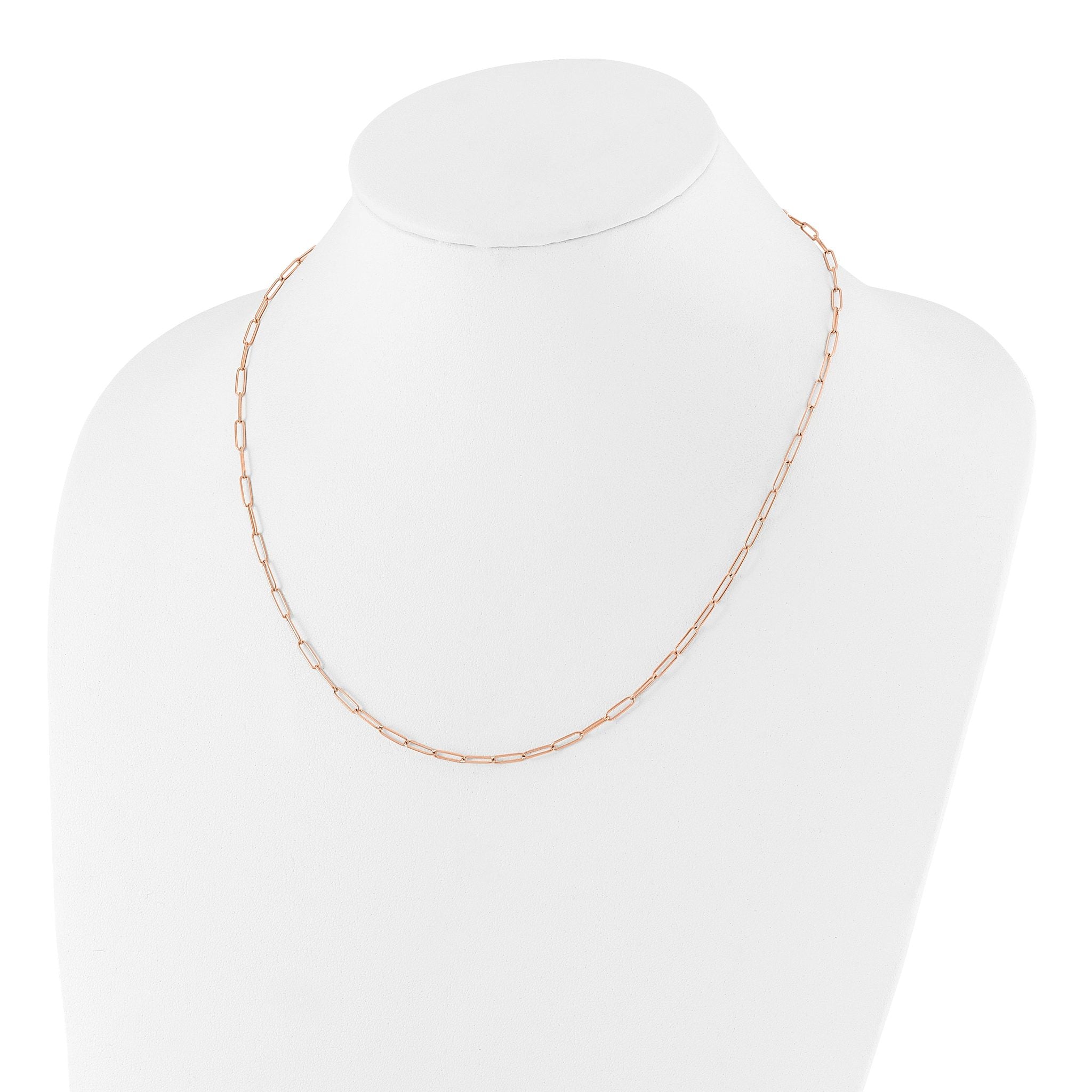 14K Rose Gold Polished Fancy Link Necklace Secondary image