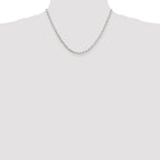 Sterling Silver Rhodium-plated 3.5mm Diamond-cut Rolo Chain