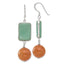 Sterling Silver Polished Green and Red Aventurine Dangle Earrings