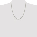 Sterling Silver Rhodium-plated 2mm Round Box Chain