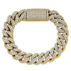 14k 11 3/8 carat Lab Grown Diamond VS+ F+ Complete 4mm Pavâ Cuban Link 8 Bracelet