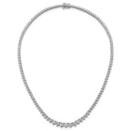 14k White Gold 15 carat Lab Grown Diamond VS/SI+ G+ Complete Round 16 inch Graduated Tennis Necklace