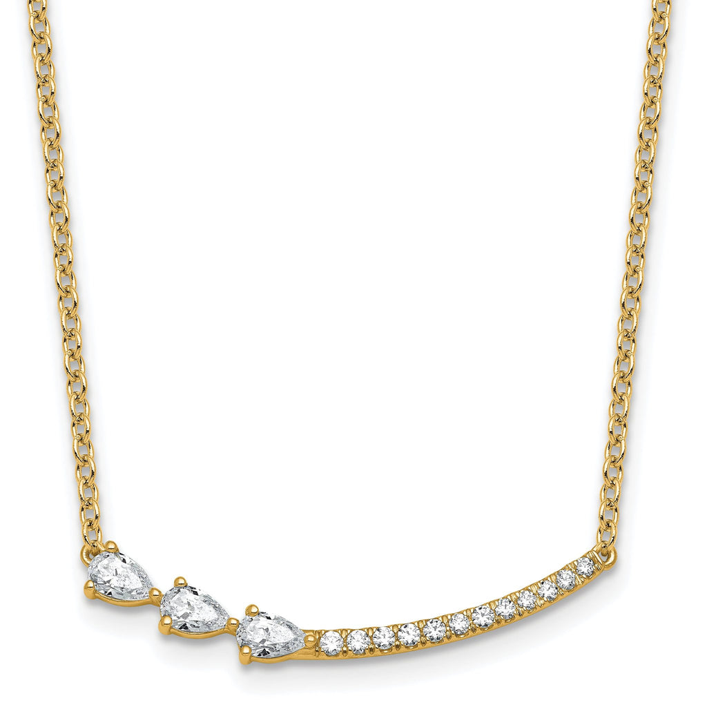14k 3/4 carat Lab Grown Daimond VS+ F+ Complete 18 inch Fashion Bar Necklace