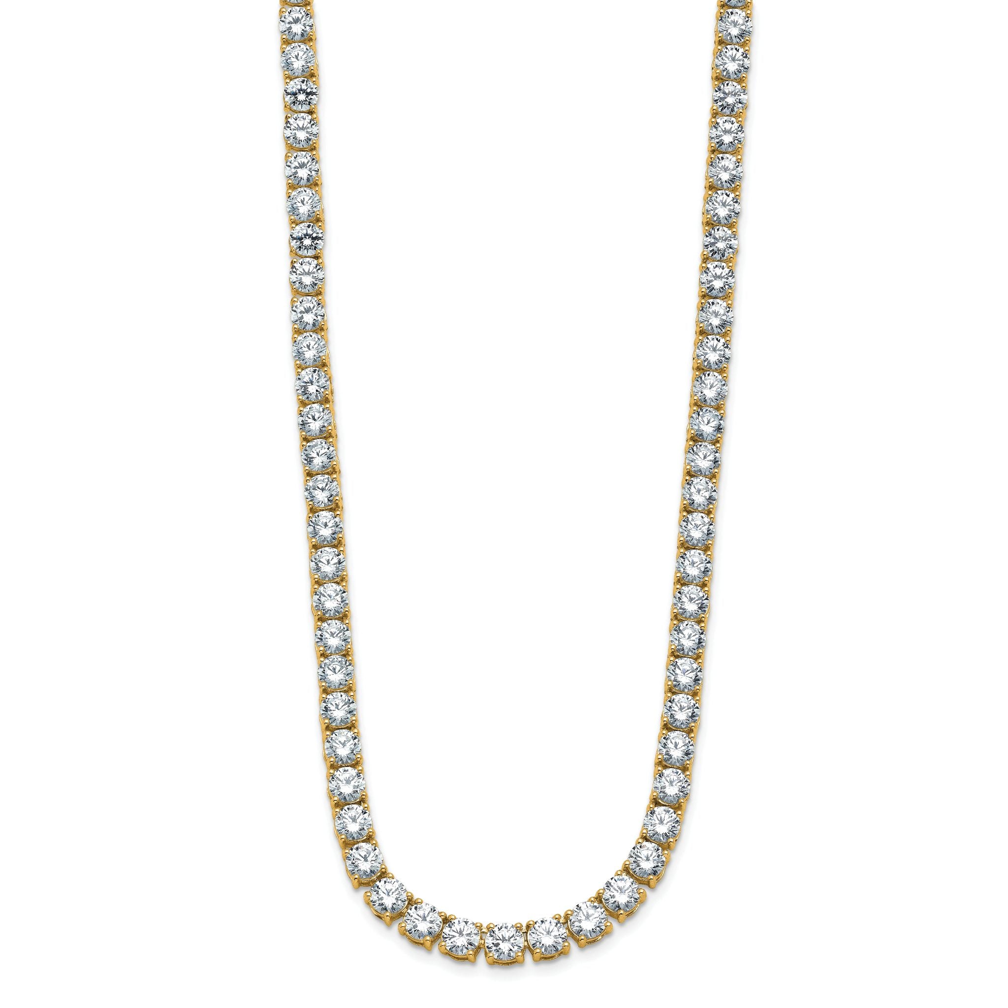 14k 38 carat Lab Grown Diamond VS+ F+ Complete Round 20 inch Straight Tennis Necklace Secondary image