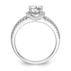 14K White Gold Halo Plus (Holds 3/4 carat (6.00mm) Round Center) 1/3 carat Diamond Semi-Mount Engagement Ring