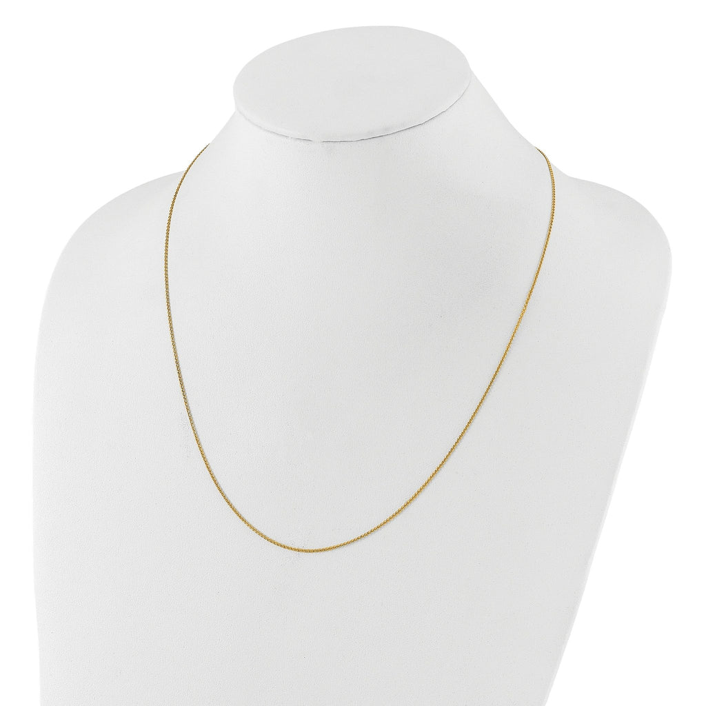 Diamond-Cut Double Curb Adjustable Chain in 14K Yellow Gold