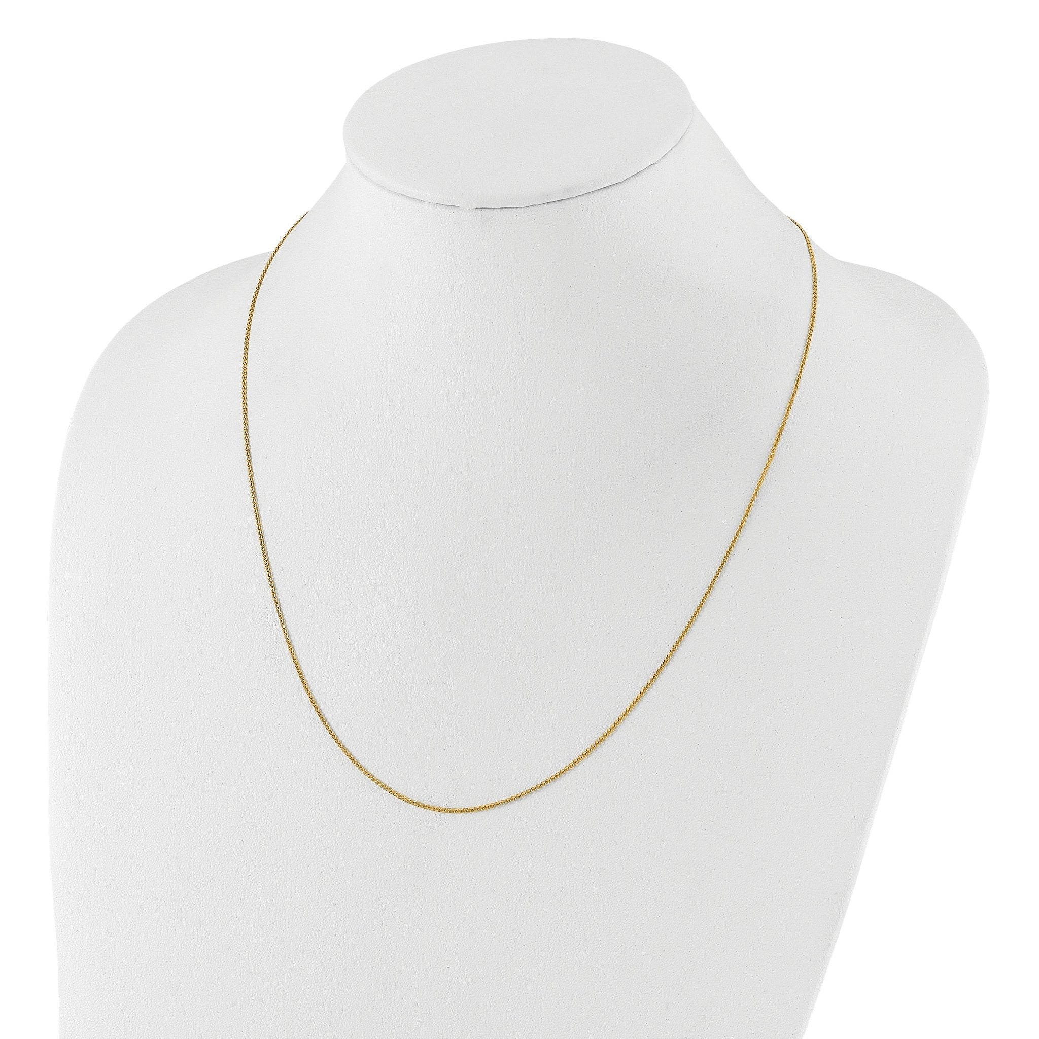 Diamond-Cut Double Curb Adjustable Chain in 14K Yellow Gold