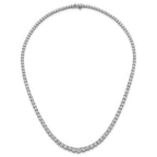 14k White Gold 18 7/8 carat Lab Grown Diamond VS/SI+ G+ Complete Round 18 inch Graduated Tennis Necklace