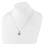 Cheryl M Sterling Silver Rhodium-plated Brilliant-cut Blue Glass and White CZ 18 Inch Necklace