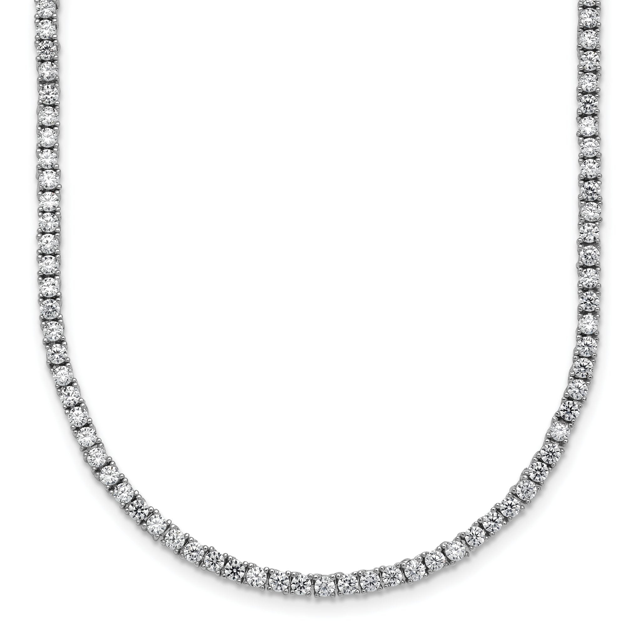 Sterling Silver Rhodium-plated CZ 18 inch Tennis Necklace Main image