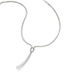 Sophia Jewelers Sterling Silver 18in Fancy Knot Necklace with Rhodium Polish