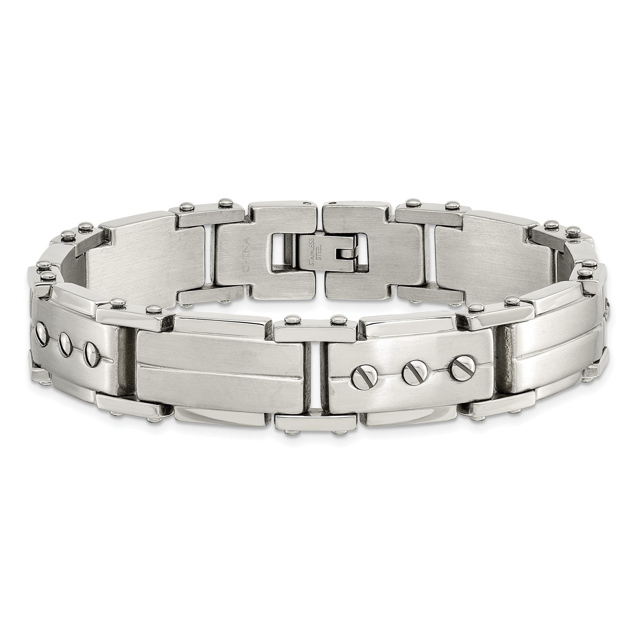 Stainless Steel Brushed and Polished Bracelet for Men