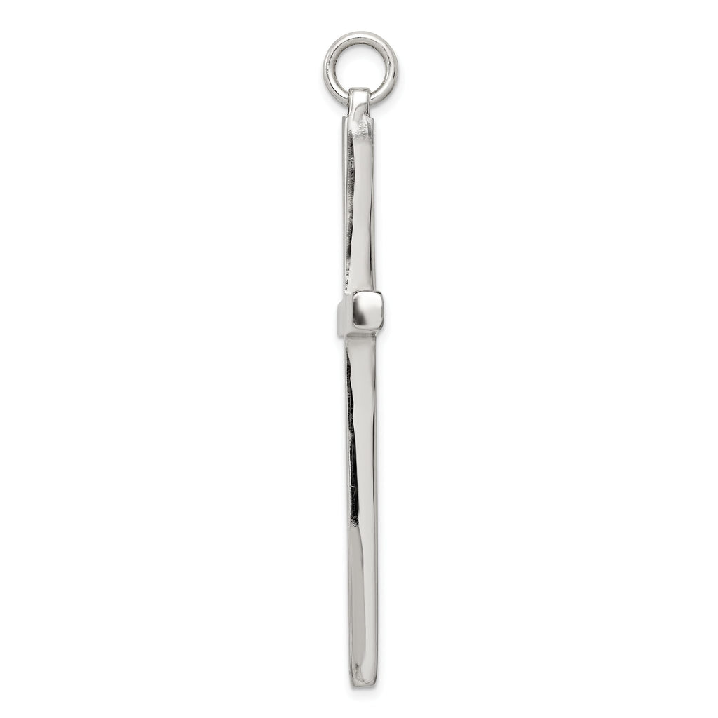 Sterling Silver 925 Polished Latin Cross Pendant with Anti-Tarnish Finish