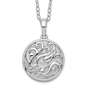 Tear Circle Ash Holder Necklace in Sterling Silver, 18 Inch - Sophia Jewelers
