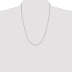 Elongated Open Link Chain Necklace in Sterling Silver, 2.75mm