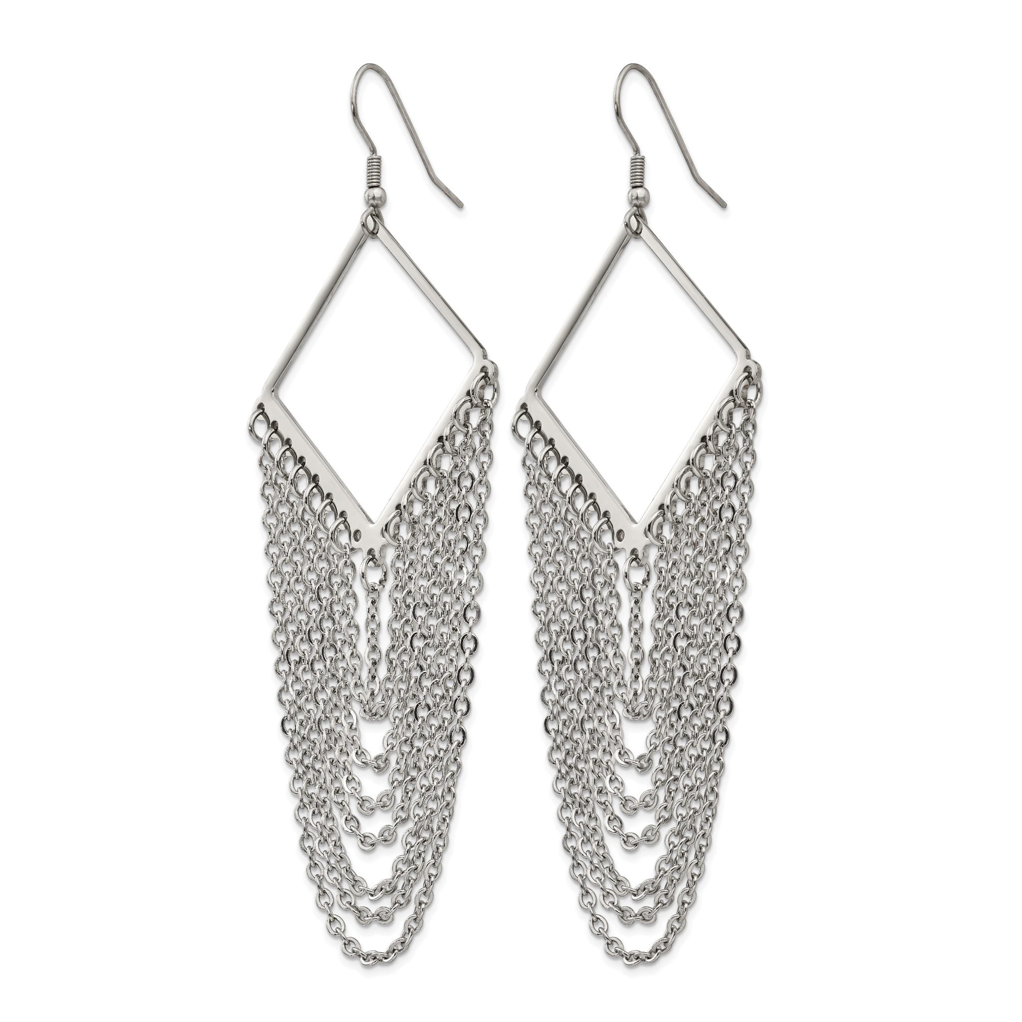 Stainless Steel Polished Drop Dangle Earrings for Women