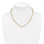14K Polished CZ Fancy Paperclip Link Necklace