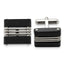 Brushed & Polished Cufflinks in Black IP-Plated Stainless Steel